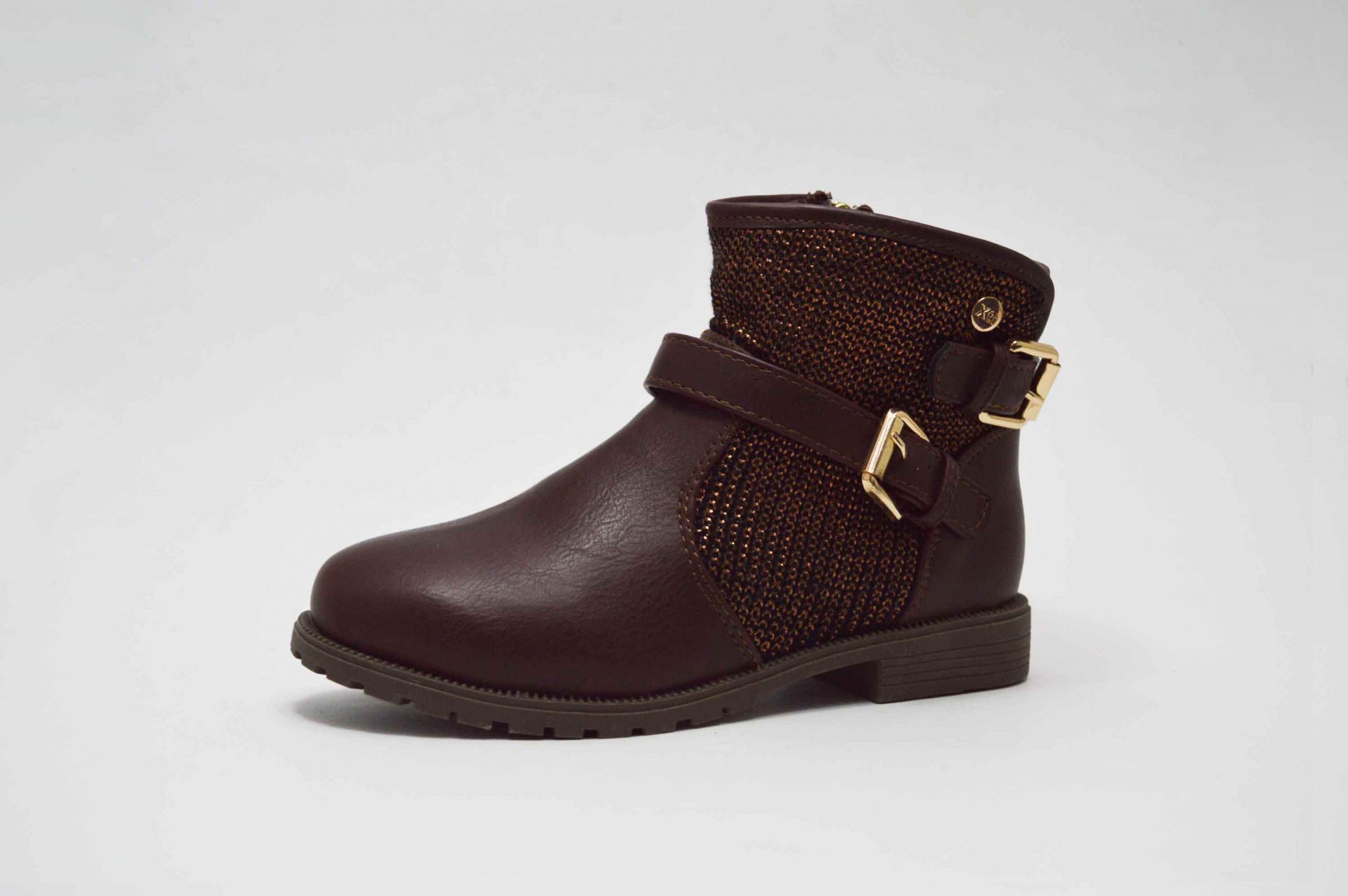 Botas hebillas marron niña