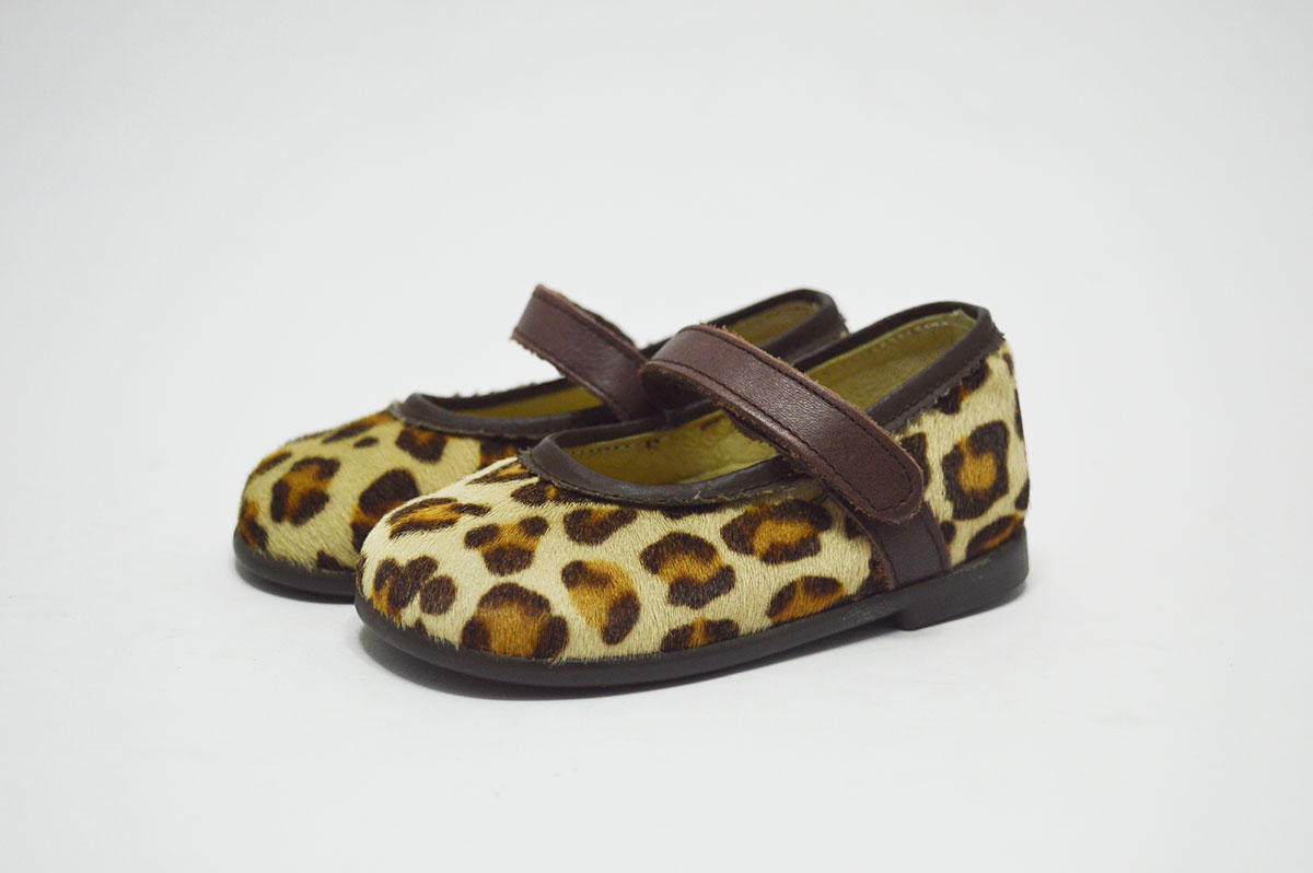 Merceditas estampado leopardo niña