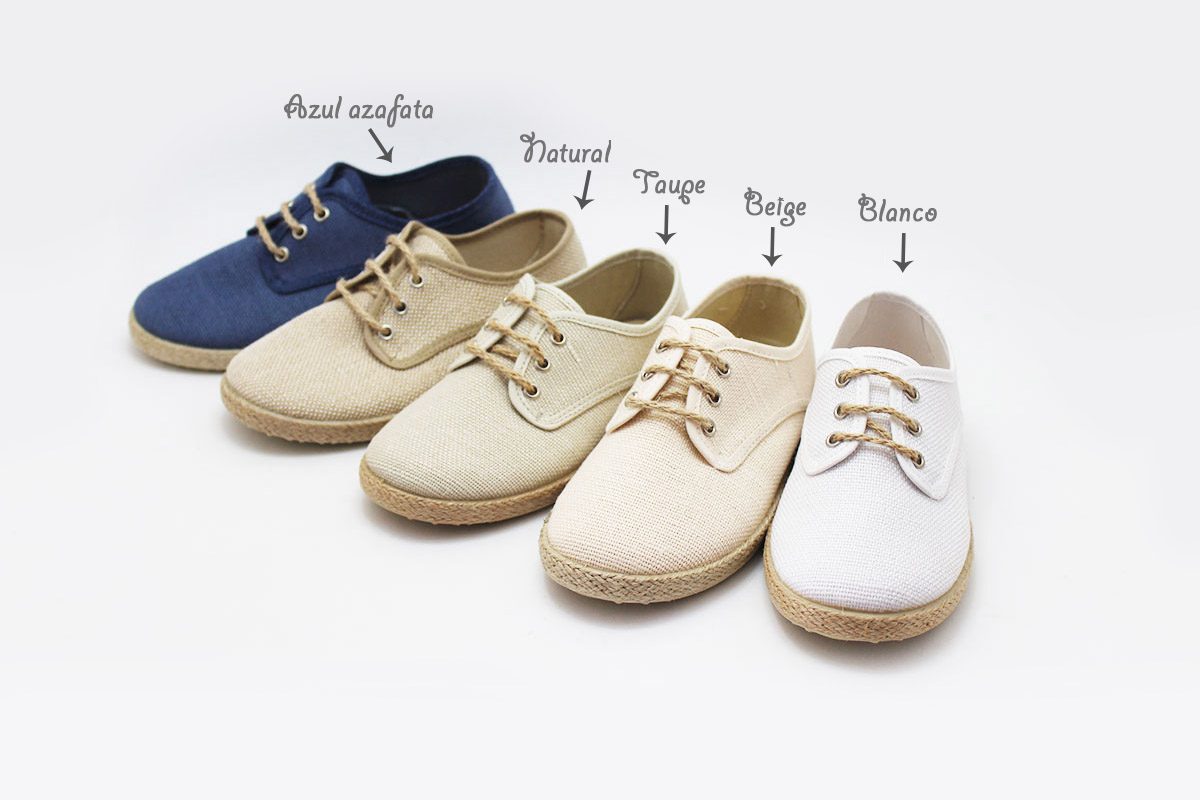 Zapato blucher cordones lino esparto niño - Imagen 31