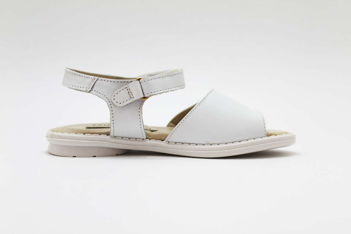 Sandalia niña en piel blanco - Imagen 3