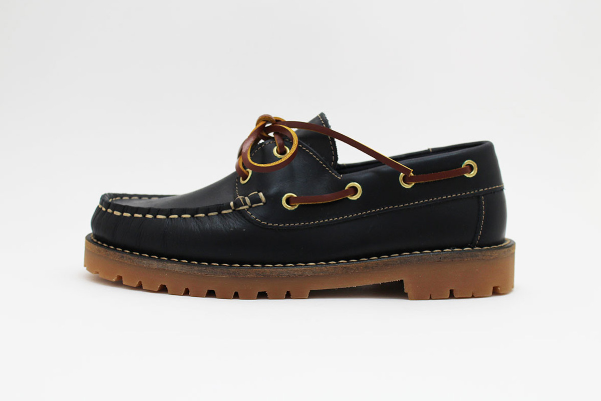 Náutico suela gruesa azul marino cordones marrones niño niña - Imagen 3