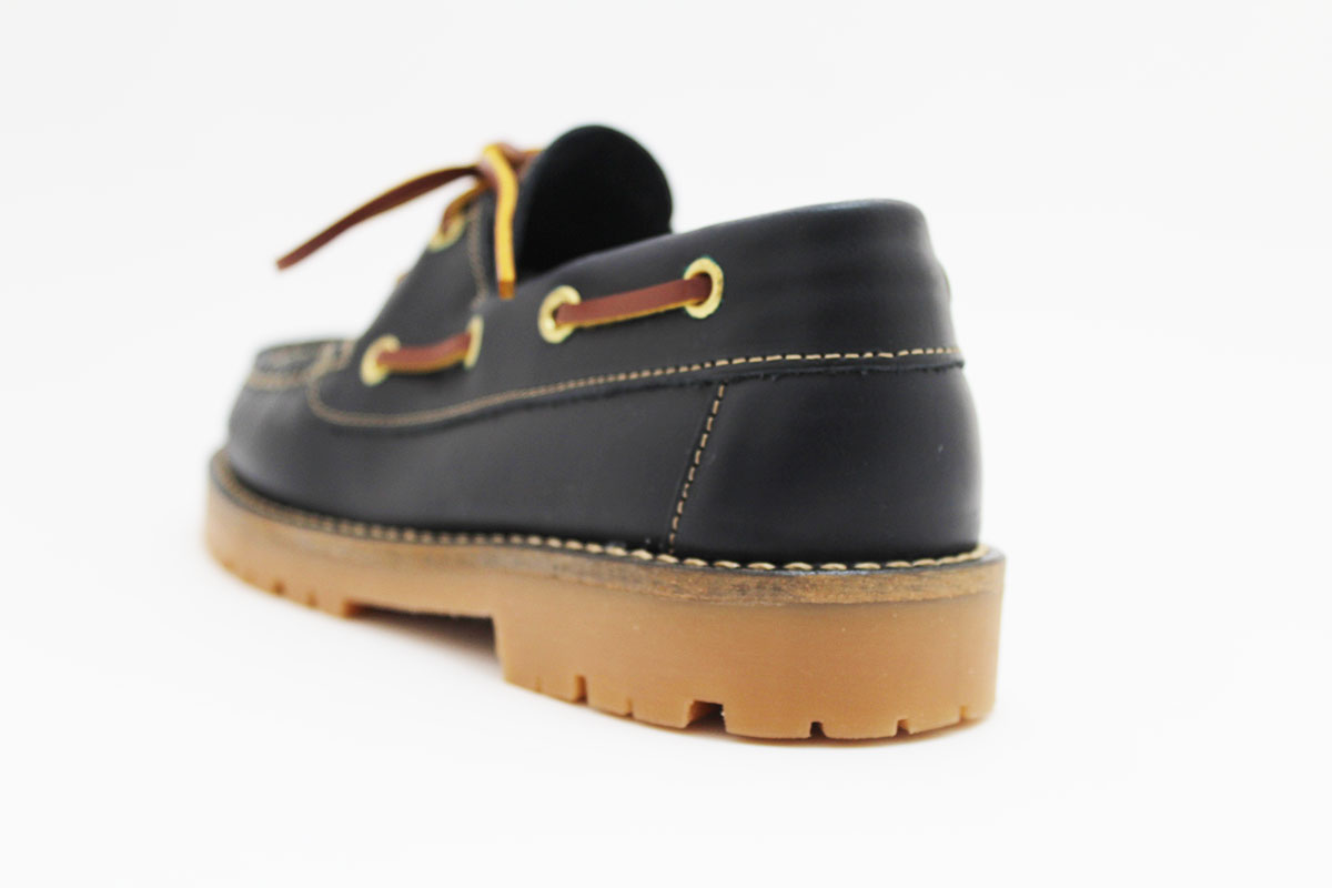 Náutico suela gruesa azul marino cordones marrones niño niña - Imagen 5