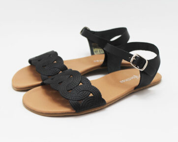 Sandalias barefoot mujer trenzada negro