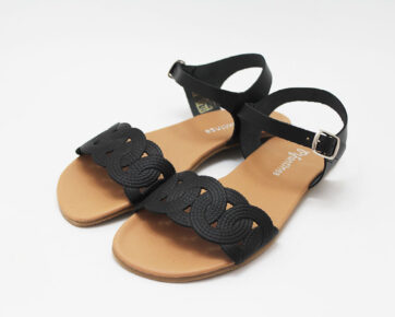 Sandalias barefoot mujer trenzada negro