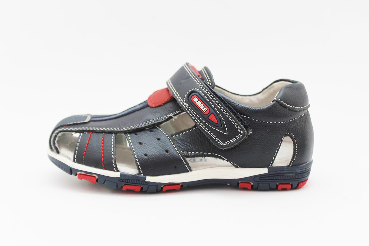 Sandalias niño azul marino rojo puntera - Imagen 3