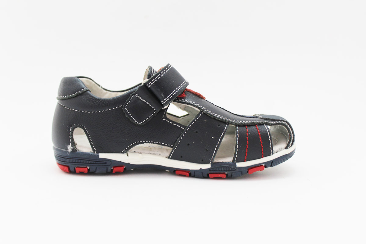 Sandalias niño azul marino rojo puntera - Imagen 4